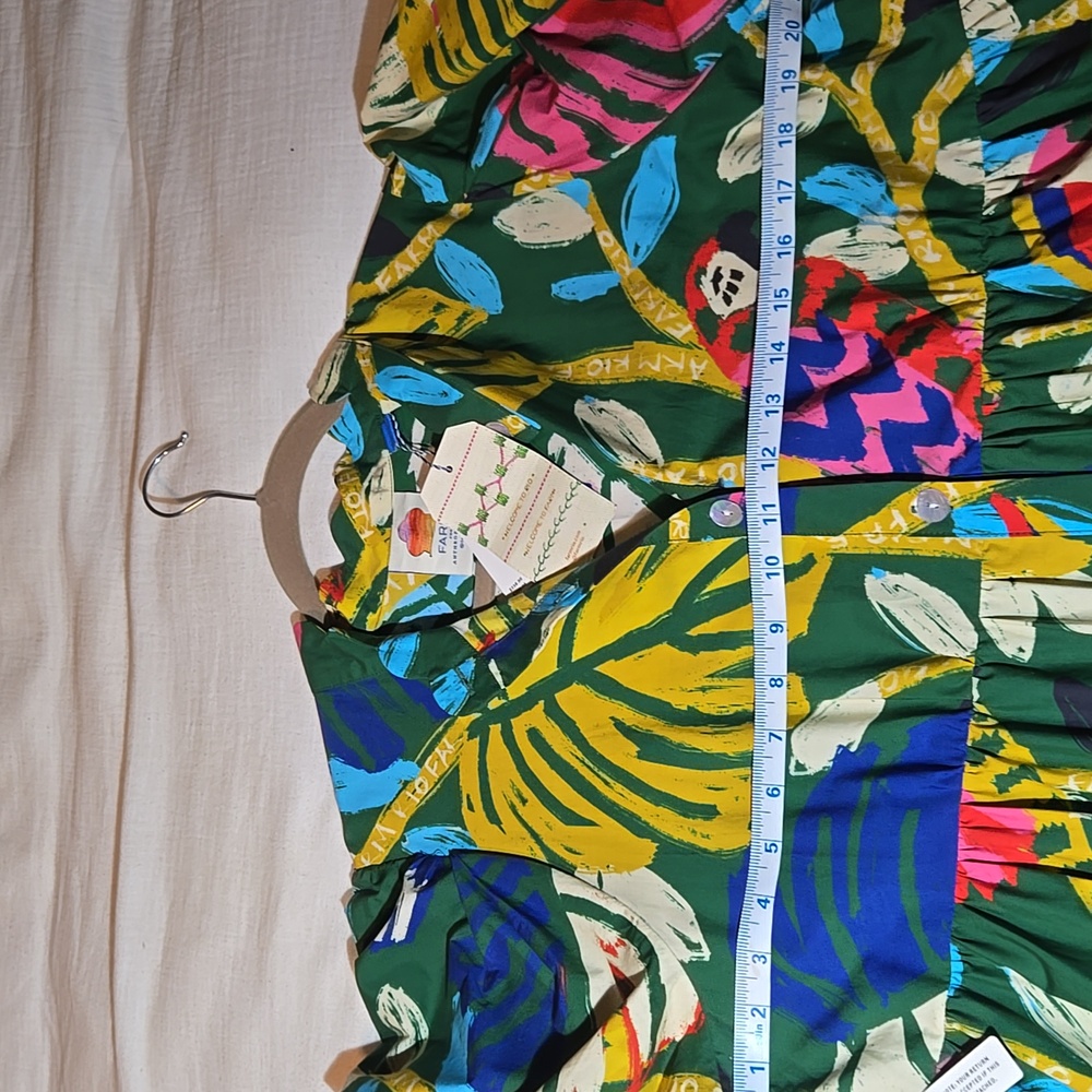 FARM Rio Navy Multicolor Tropical-Print Button Maxi Dress - Picture 5 of 11